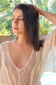 Kylie Sexy Teen In Sheer White Dress
