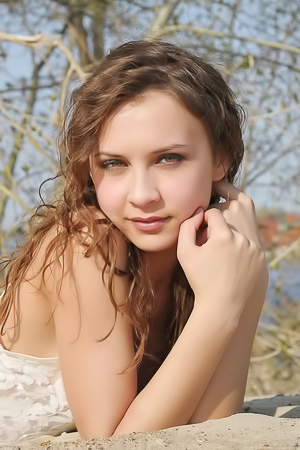 Perfect Brunette Loves Sand