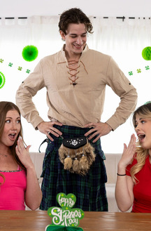 Kimmie Haze And Nicole Nichols Seduce Stepbrother Parker In A Wild St Patricks Day Trio