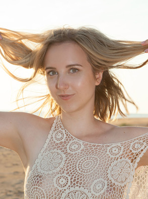 Blonde Sexy Teen Ranova Teases At Beach