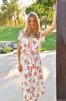 Blonde Mazzy Teases At Public In Summer Dress