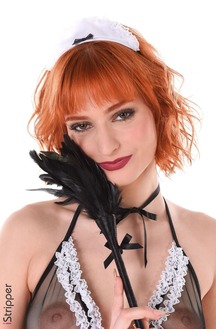 Dolly Dyson Redhead Babe In Stockings Spreads Her Legs