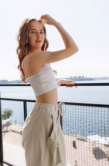 Margot Ferns Drops Her Pants And Slides Her Panties Down Her Long Legs