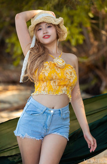 Danny Her Soft Breasts Jiggling In Her Snug Crop Top As Light And Shadow Play