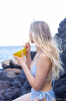 Cherry Blossom Bares Her Perky Breasts And Luscious Booty To The Elements
