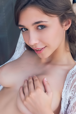 Mila Azul Dressed In Nothing But A Lacy Top
