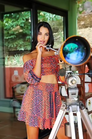 Victoria Mur Wearing Nothing But Her High Heels Her Long Legs Kicked In A Wide Split